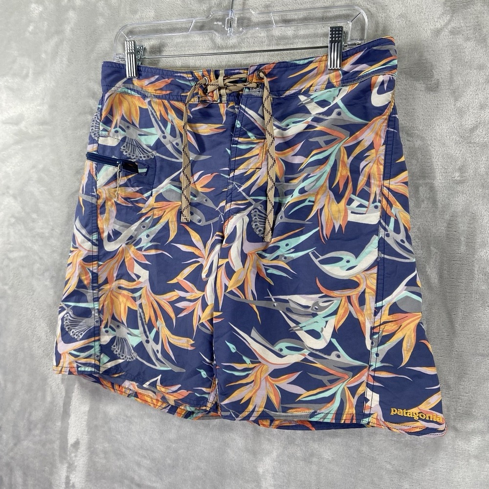 Patagonia Board Shorts mens 30 Printed Wavefarer 8" Inseam Floral Print Tropical - Picture 6 of 11